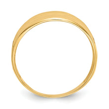 14K Polished Diamond-cut Four Ridge Fashion Dome Ring