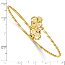 Leslie's 14K Polished and Diamond-cut Clover Flexible Cuff Bangle