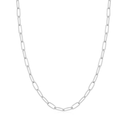Silver Link Charm Chain Necklace