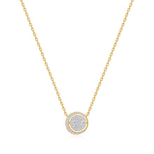 Gold Reversible pave Moon Evil-Eye Necklace