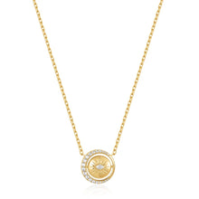 Gold Reversible pave Moon Evil-Eye Necklace
