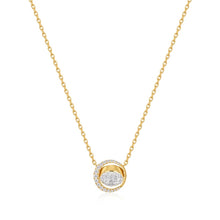 Gold Reversible pave Moon Evil-Eye Necklace