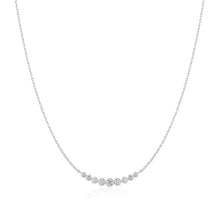 Silver Graduated Bezel-Set Necklace