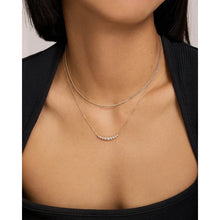 Silver Graduated Bezel-Set Necklace