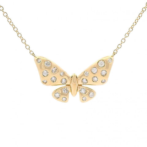 Statement Butterfly Diamond Accent Necklace