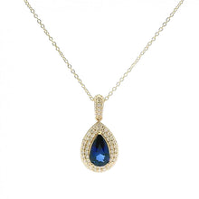 Luxe Pear Shaped Sapphire Pendant Necklace
