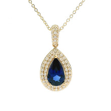 Luxe Pear Shaped Sapphire Pendant Necklace