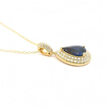 Luxe Pear Shaped Sapphire Pendant Necklace
