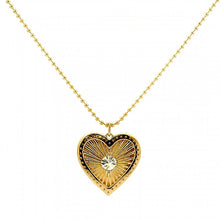 Fluted Heart Pendant Diamond Necklace