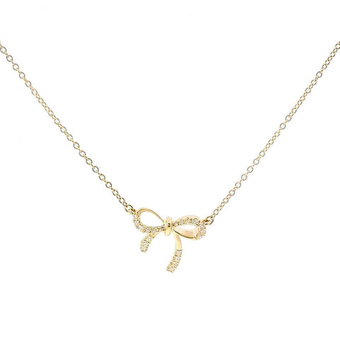 Diamond Accent Bow Pendant Necklace