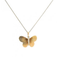 Fluted Butterfly With Diamond Accent Center