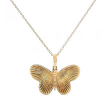 Fluted Butterfly With Diamond Accent Center