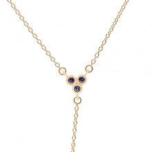 Lariat Necklace With Gemstone Trio And Drop Diamonond Necklace