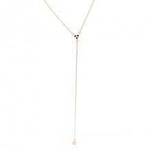 Lariat Necklace With Gemstone Trio And Drop Diamonond Necklace