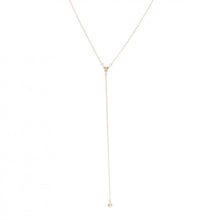 Lariat Necklace With Gemstone Trio And Drop Diamonond Necklace