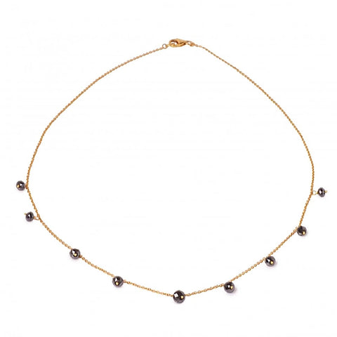 Black Diamond Droplet Necklace