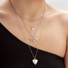 Silver Heart pave Charm