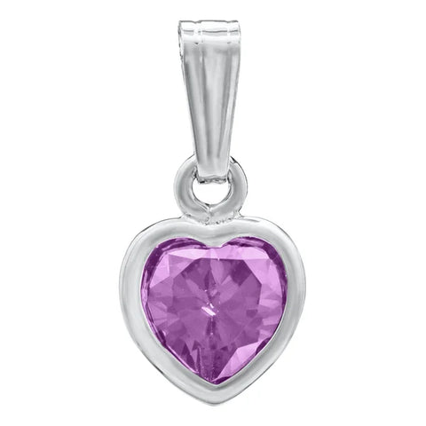 KK SS Heart pendant    feb cz