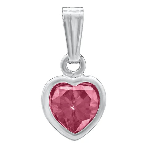 KK SS Heart pendant    oct cz