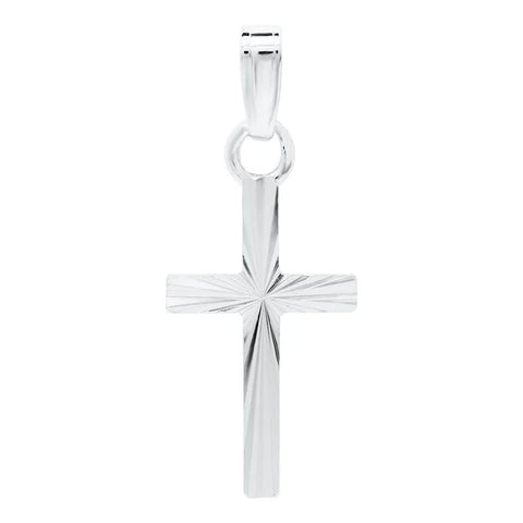 KK SS Diamnd  cut cross pendant