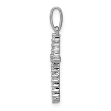 10K White Gold 1/6 carat Diamond Cross Pendant