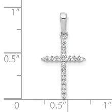10K White Gold 1/6 carat Diamond Cross Pendant
