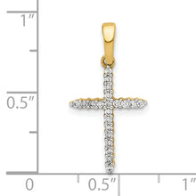 10K 1/6 carat Diamond Cross Pendant