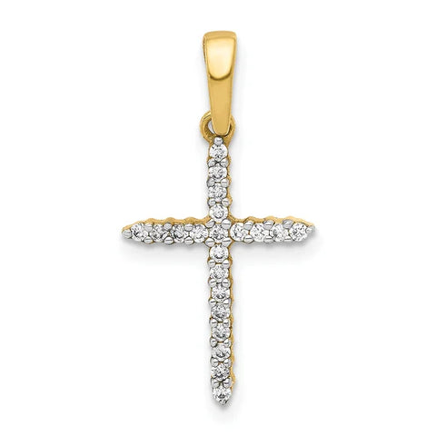 10K 1/6 carat Diamond Cross Pendant