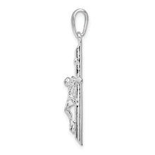 De-Ani Sterling Silver Rhodium-Plated Polished Crucifix Cross Pendant