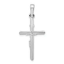 De-Ani Sterling Silver Rhodium-Plated Polished Crucifix Cross Pendant
