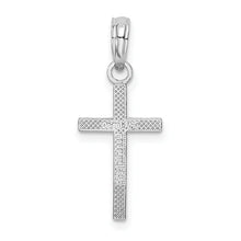 De-Ani Sterling Silver Rhodium-plated Polished Flat Latin Cross Pendant