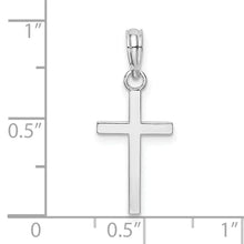De-Ani Sterling Silver Rhodium-plated Polished Flat Latin Cross Pendant