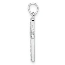 Sterling Silver Rhodium-plated with CZ X-Center Cross Pendant