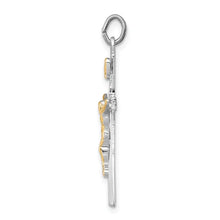 Sterling Silver Platinum-plated and Vermeil INRI Crucifix Charm