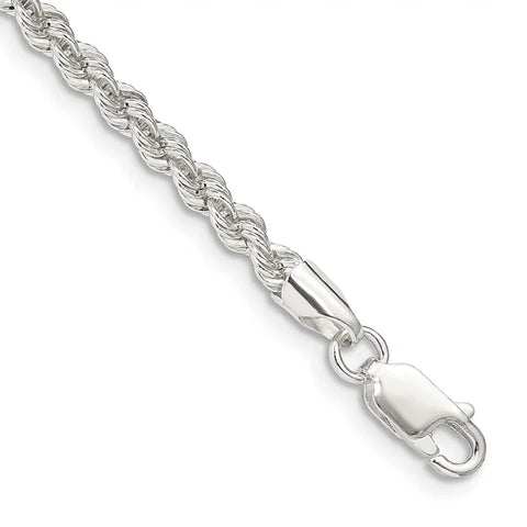 Sterling Silver 3mm Solid Rope Bracelets