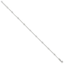 Sterling Silver Bezel CZ 8-Station 8.75 inch Plus 1 inch extender - Total 9.75 inch Anklet