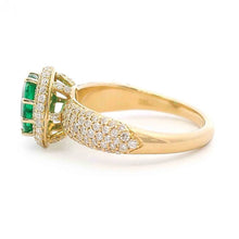 Oval Emerald Diamond Pave Ring