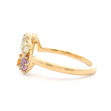 Wavy Zig Zag Motif Gemstone Ring