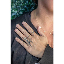 Wavy Zig Zag Motif Gemstone Ring