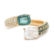 Wrap Shank Diamond and Alexandrite Ring