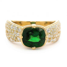 Criss Cross Diamond Pave Tsavorite Ring