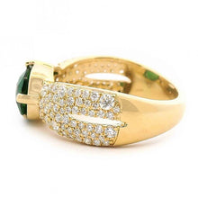 Criss Cross Diamond Pave Tsavorite Ring