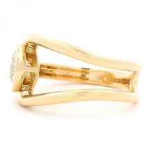 Round Diamond Bezel-Accented Interlocking Ring