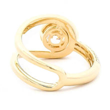 Round Diamond Bezel-Accented Interlocking Ring