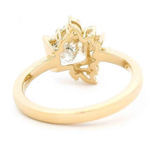 Radiant Diamond Ring With Half Mixed Shape Diamond Halo