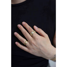 Wide Fluted Band with Diamond Accent Ring