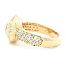 Cushion Diamond Ring With Princess Diamond Accents and Pave Shank