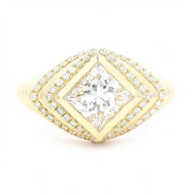 Princess Diamond Ring with Pointed Diamond Accents