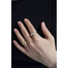 Asymmetrical Lock Illusion Diamond Ring