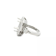 Octagon Center Semi-Mount Ring With Baguette, Princess And Round Diamond Accents